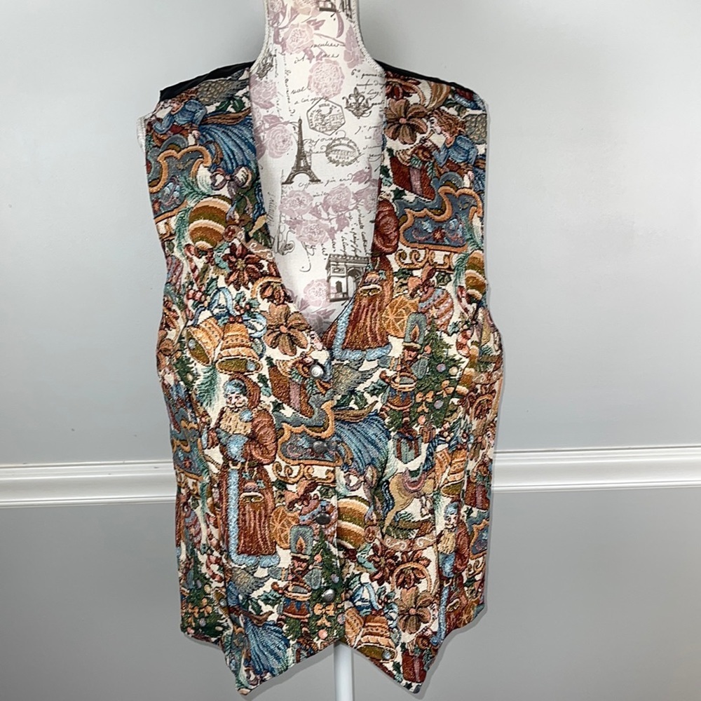 CLIO II Tapestry Vest Christmas 1X New